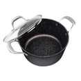 thumbnail image 3 of MasterPan 5QT Ultra Non-Stick Cast Aluminum Stock Pot with Glass Lid, 5 Quart, Granite Series, 3 of 11
