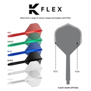 Target Darts K-Flex Integrated Dart Flights and Shafts, Short Stem (19mm), No.6 Flight, 9-pack Bundle, Black, White & Clear | Kflex 2 In 1 Flight and Stem, Professional Darts Accessories