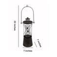 thumbnail image 5 of Vintage Metal And Glass Lantern With Finial Top, Small, Black, 5 of 5
