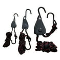 thumbnail image 2 of yeacher 2-Pack Metal Pulley with Plastic Wheels for Plant Tent Lighting, 2m Black-Red Hanging Rope, Hardware Tool Accessories in Sealed Box, 2 of 3