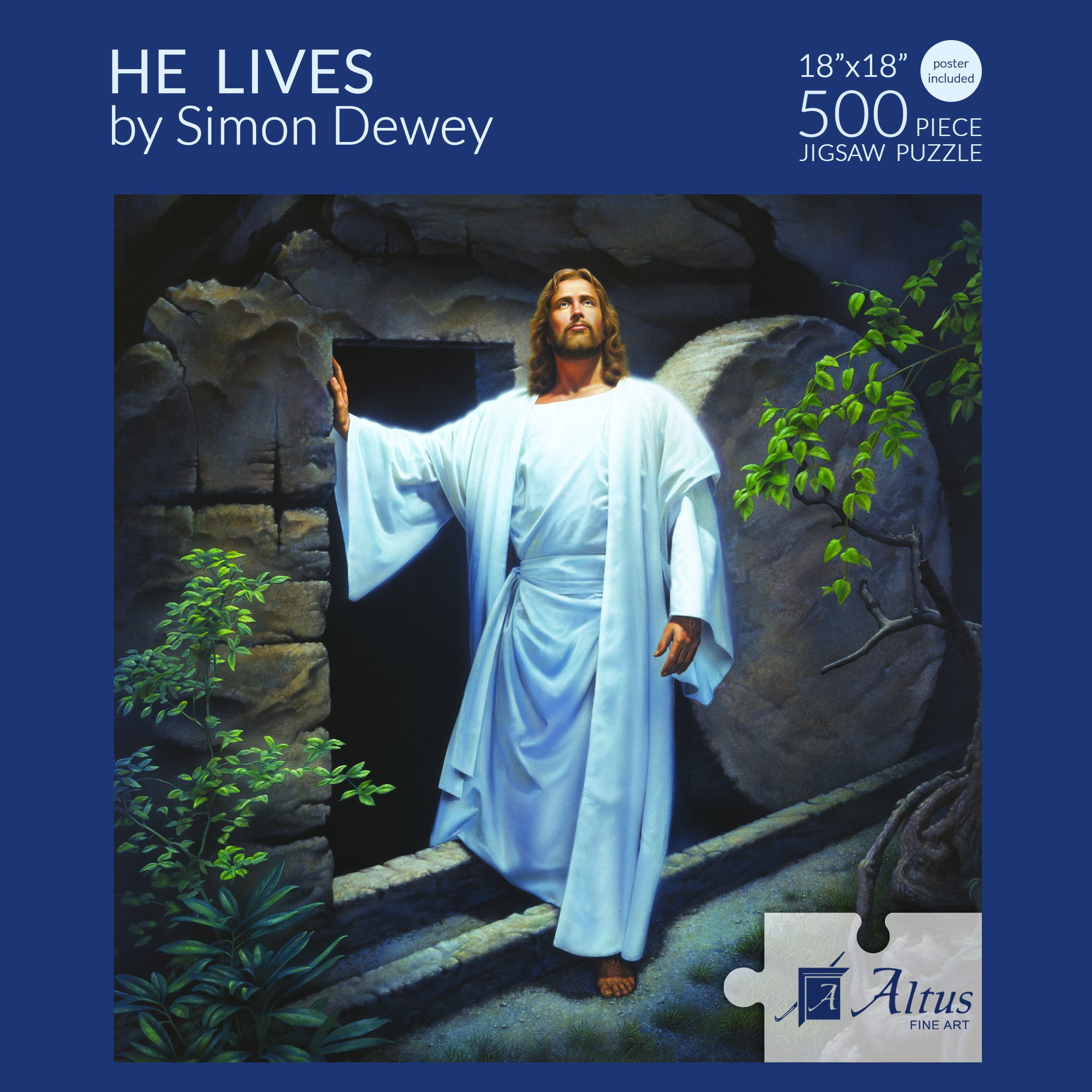 Simon Dewey Christian Puzzle He Lives 18x18 jigsaw puzzle 500 pieces