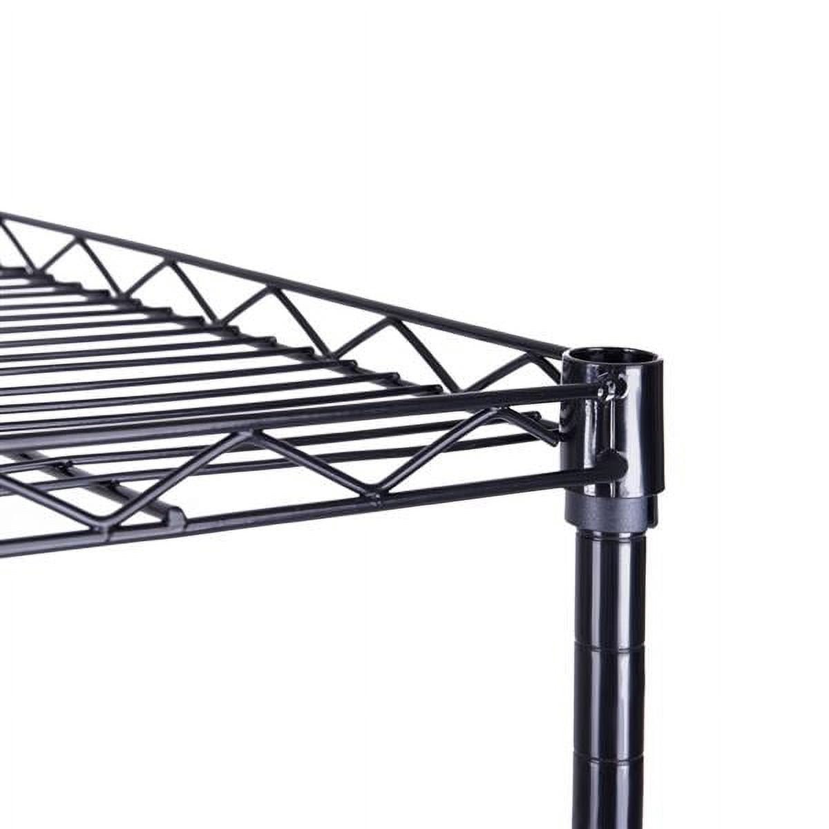 Alvantor 4 Tier Wire Shelving Unit, Metal Storage Rack with Adjustable Feet, 16"W x 12"D x 50"H, Black