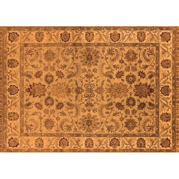 Ahgly Company Indoor Rectangle Oriental Orange Industrial Area Rugs, 2' x 5'