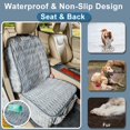 thumbnail image 3 of Funda de asiento de coche para perros YOVEEKLE, suave, de felpa, impermeable, gris, 3 of 7