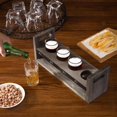 thumbnail image 3 of MyGift Vintage Gray Wood Beer Tasting Glasses Holder with 4 Clear Beer Glass, 3 of 5