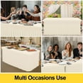 thumbnail image 6 of decorUhome Spandex Tablecloth, Fitted Stretch Table Cloth for 6FT Rectangle Tables, Waterproof Washable Table Cover for Event, Wedding, Banquet & Parties (Beige, 72Lx30Wx30H Inch), 6 of 8