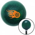 thumbnail image 1 of American Shifter  Orange Flaming Wheel Green Metal Flake Shift Knob with M16 x 1.5 Insert Shifter, 1 of 1