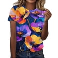 thumbnail image 1 of Camisas de Manga Larga para las Mujeres Suelto Ajuste Impreso Verano Sexy Cuello Redondo Superior, Poliéster Regular, 1 of 5