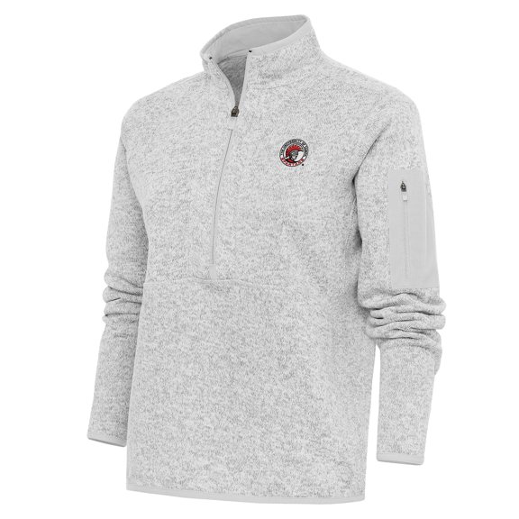 Women's Antigua Heather Gray Tampa Spartans Fortune Half-Zip Pullover Top