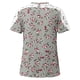 thumbnail image 4 of Mujeres Causal Mangas Cortas Cómodo Encaje Cuello Redondo Estampado Blusa Pullover Tops Camisa OAVQHLG3B Store lin121212, 4 of 5