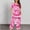 Hot Pink, variant on Women's Pajama Short Set Breezy Summer Sleep,Women's Round Neck Short Sleeve Sleepshirt and Pants Sets Loungewear Pajamas with Pockets Blue XXL