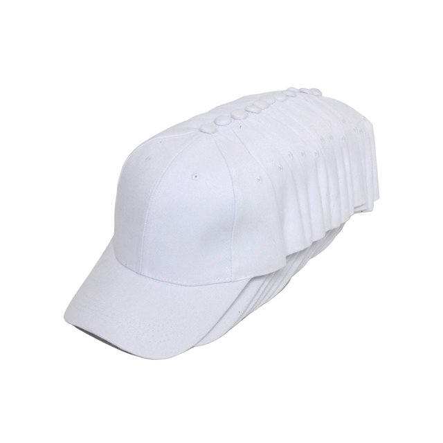 Top Headwear 12-Pack Adjustable Baseball Hat - White