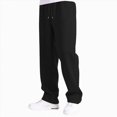 thumbnail image 2 of CAUYDY Little Boy's Baggy Sweatpants for Kids Straight Leg Open Bottom Teen Elastic Waist Athletic Joggers Sweat Pants With Pockets Black Sizes 7-8 Years, 2 of 4