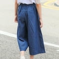 thumbnail image 2 of DPOIS Girls Casual Wide Leg Denim Trousers Pants High Waist Jeans, 2 of 6