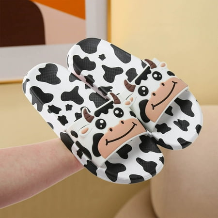 

Slippers Ladies Shoes Summer Indoor Non Slip Bathroom Slippers Quick Drying Shower Cute Cow Slippers