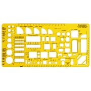 Traceease House Plan Architectural Template, Kitchen & Bath Fixtures Stencil, Designer Drafting Tool, 23.4 x 11.4 cm