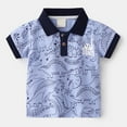 thumbnail image 2 of Boys School Uniform Short Sleeve Pique Polo Shirt Summer Casual Solid Gentleman Tops Holiday Shirts T Shirt,12-18 Months,Z4-Blue, 2 of 4