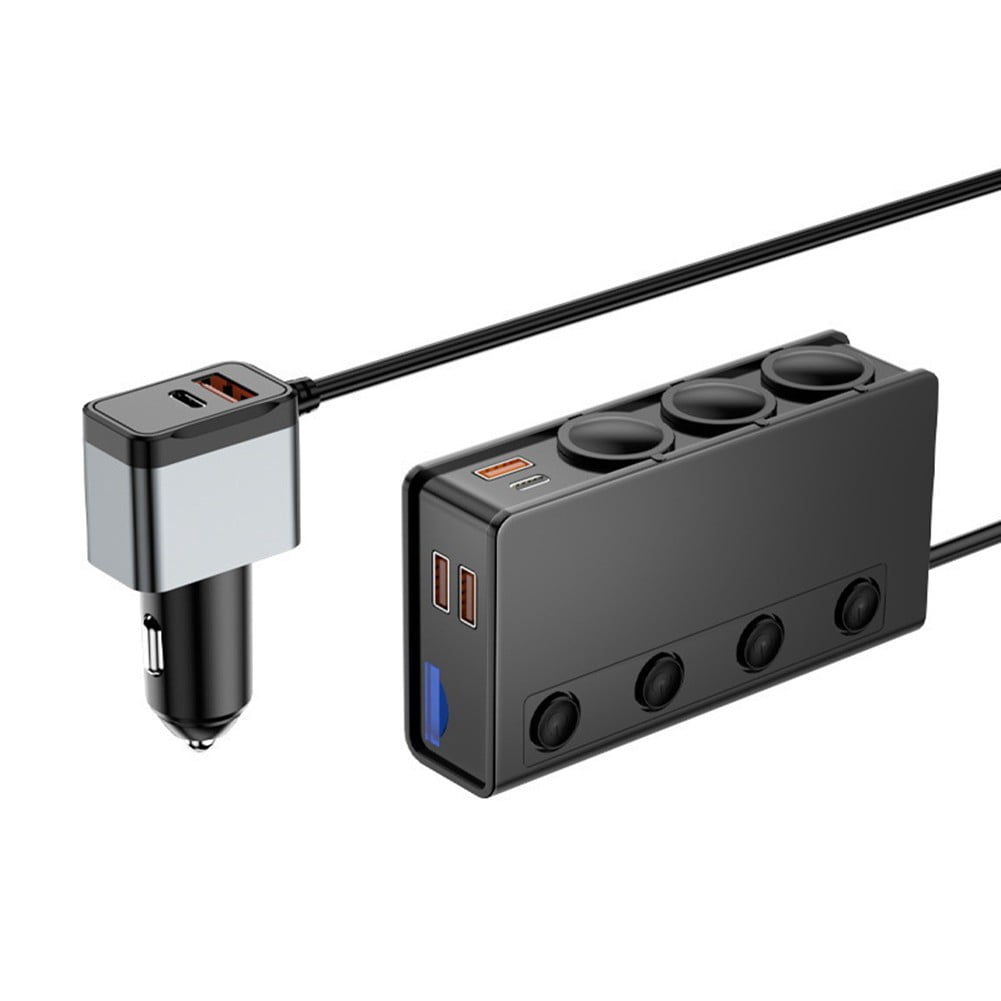 180W 9 in 1 Car Charger 3Ports Power Splitter 12V Fast Charger Power Adapter