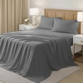 thumbnail image 2 of Beddora Double Size Bed Sheet Set in Grey – 4 Piece Microfiber Sheets, Ultra-Soft, Deep Pocket, Wrinkle-Resistant, Easy Care, Adult, 2 of 4