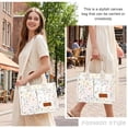 thumbnail image 3 of Gocvo Canvas Tote Bags for Women, Large Multi-Pocket Shoulder Handbag, Crossbody Messenger Bag, Country Garden, 3 of 6