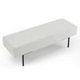 thumbnail image 5 of Ottoman Bench, Modern Upholstered Bench for End of Bed, Entryway Bench Soft Kitchen Bench, Foot Rest Dining Bench for Living Room, Kitchen, Bedroom and Office, 45"L x13"Wx 17"H, White Linen, 5 of 7
