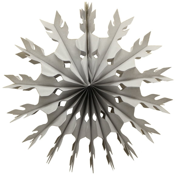 6-Pack Devra Party 15 Inch Tissue Paper Snowflake Decoration, Gray