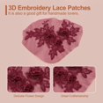thumbnail image 3 of Uxcell 2 Pcs Flower Lace Appliques 3D Embroidery Lace Patch Sewing Addition Embellishments for Wedding Bridal Dress Clothes DIY Crafts Accessories Lace Decoration, Burgundy (20cm), 3 of 7