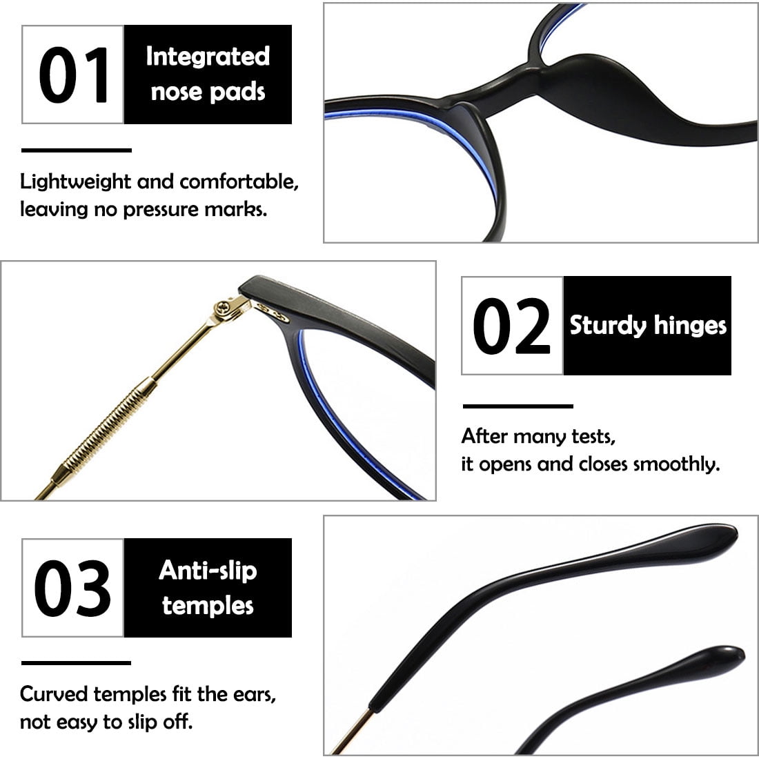 KOOSUFA Stylish Round Reading Glasses Blue Light Blocking +1.50 Women Men Eyeglasses Readers Eyewear Gradient Brown