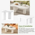 thumbnail image 3 of ON-TREND 44'' x 25.9'' Easy Assembly Cloud Coffee Table with 1.5'' Thick Tabletop, Cream Style Irregular End Table with 3 Sturdy Legs, Sleek Center Table with Round Edge for Living Room, White, 3 of 10