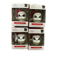 Lot of 4 Hallmark Disney Tim Burton's The Nightmare Before Christmas Jack Skellington Head Ornament