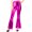 Hot Pink, variant on Women's Faux Leather Bell Botom Flare Pants Shinny Metallic Sequins High Waist Stretchy Bell Bottom Flared Pants