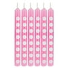"Club Pack of 144 Candy Pink Polka Dot Birthday Party Candles 2"""