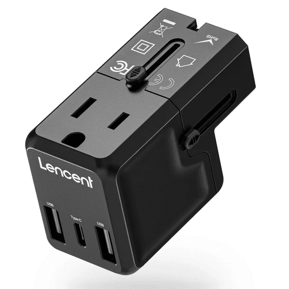Adaptador De Viaje Enchufe Universal Clavija Usb Cargador Negro