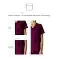 thumbnail image 4 of Siena 5-Pocket Women's Scrub Top, Comfort Fit, Moisture-Wicking Stretch Healthcare Uniform - Wine - XS, 4 of 7