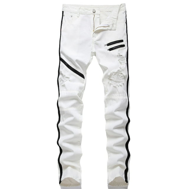 JMYHOAM Pants for Men New Fashion Have Pockets Button Zipper Personality Denim Trend Jeans