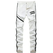 JMYHOAM Pants for Men New Fashion Have Pockets Button Zipper Personality Denim Trend Jeans