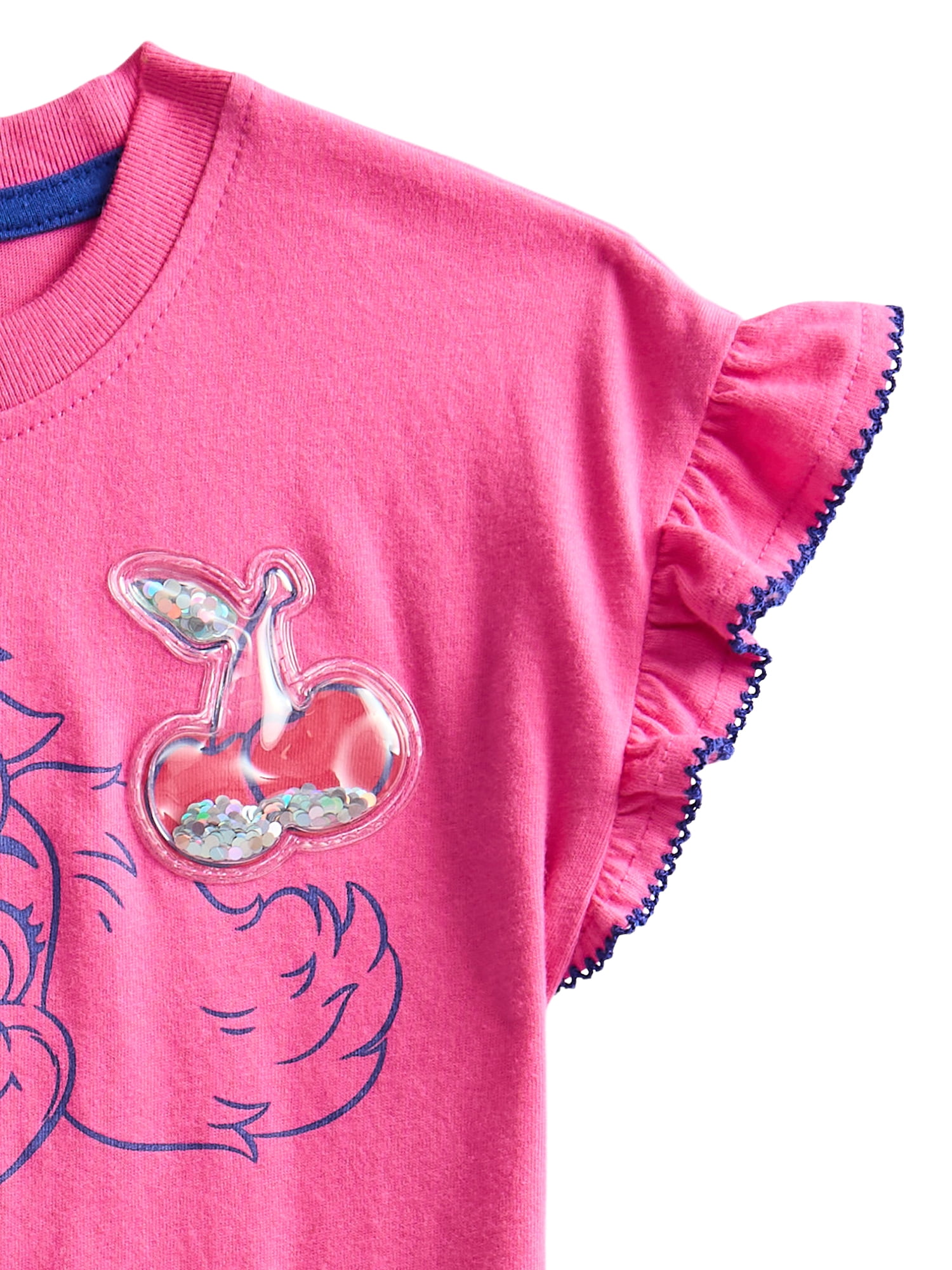 Paw Patrol Toddler Girls Ruffle Graphic Tee with Short Sleeves, Sizes 12M-5T