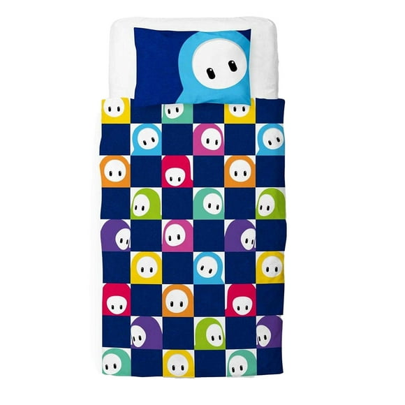 Fall Guys Grid Reversible Duvet Set