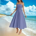 thumbnail image 4 of Njagoc3 Womens Strapless A - Line Midi Dress, Solid Color for Summer Evening & Party Events, 4 of 6