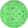 thumbnail image 1 of Ahgly Company Indoor Round Abstract Emerald Green Modern Area Rugs, 5' Round, 1 of 4