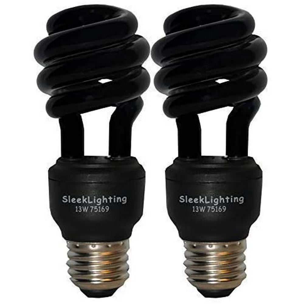 SleekLighting 13 Watt Spiral CFL Black Florescent Light Bulb for Disco