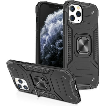 For Apple iPhone 11 (XI6.1) Robust Magnetic Kickstand Hybrid Case Cover - Black