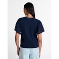 thumbnail image 4 of Time and Tru Women’s Crewneck Top with Lace Inset Flounce Sleeves, Sizes XS-XXXL, 4 of 6