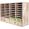 thumbnail image 3 of Wood Desktop Literature Organizer Adjustable File Sorter Mail Center Magazine Holder Paper Storage Cabinet Classroom Keepers Mailbox  Layers and Columns)  Antique, 3 of 6