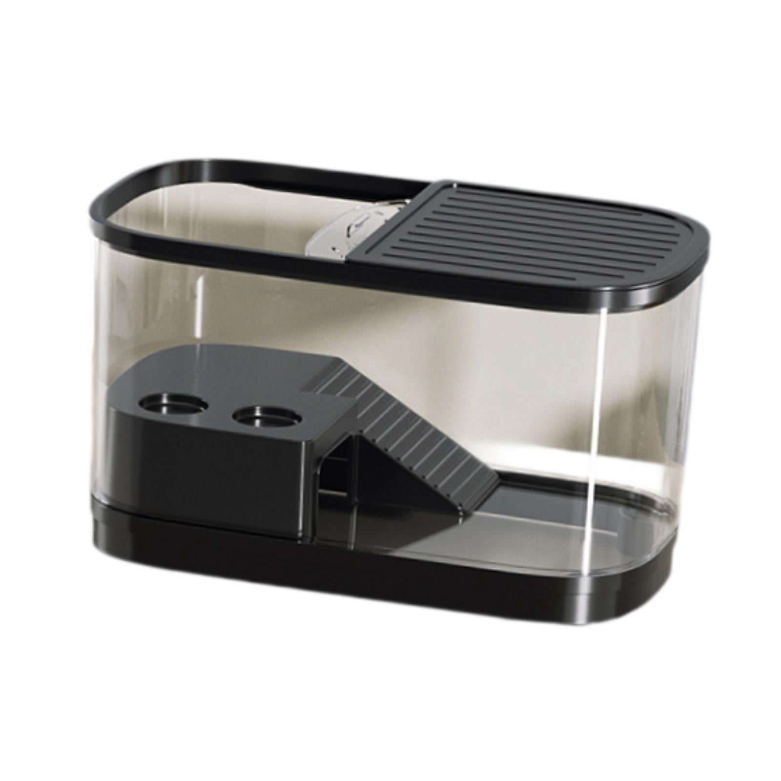 CarpNettore Turtle Tank Accessories with Covers Sturdy with Basking Platform Reptile Habitat Black Medium