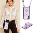 thumbnail image 5 of REQO Phone Case for Samsung Galaxy S21 5G 6.2 inch Wallet Cell Cover with Tempered Glass Screen Protector and Crossbody Strap Ring Stand RFID Credit Card Holder S 21 21S G5 Women Girls Purple, 5 of 7