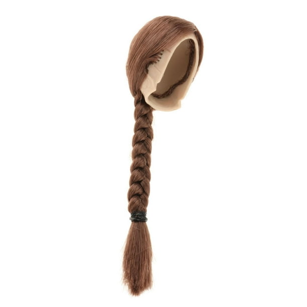 Peluca de cabello femenino 1/6, duradera, hermosa, suave, de moda, moderna, para muñeca de 12'' Trenza de canto marrón