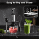 thumbnail image 2 of PRASKY Blender de Inmersión Manual, Blender de Mano 6 en 1 para Cocina, Procesador de Alimentos de 20 Velocidades, Batidor de Huevos, Espumador de Leche, Vaso (Negro), 2 of 9