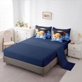 thumbnail image 3 of Homewish Lovely Golden Retriever 7-Piece Twin Bedding,Cartoon Dog Bedding Comforter Set,White Clouds Decor,Navy Blue Reversible, 3 of 8