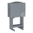 thumbnail image 1 of Linon Lorie 5 Piece Tray Table Set Planked Top with Compass Design in Gray Wood, 1 of 14